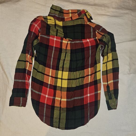 Womens American Eagle Outfitters Boyfriend Fit Plaid Button Down Shirt Size Med - Picture 7 of 7